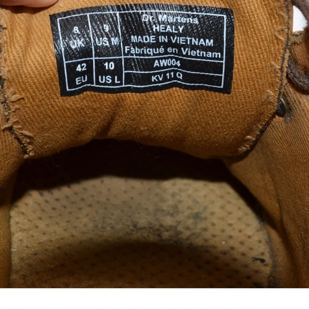 Dr Martens Healy Mens Brown Leather Lace Up‎ Shoes Size 9 USM/10 USL